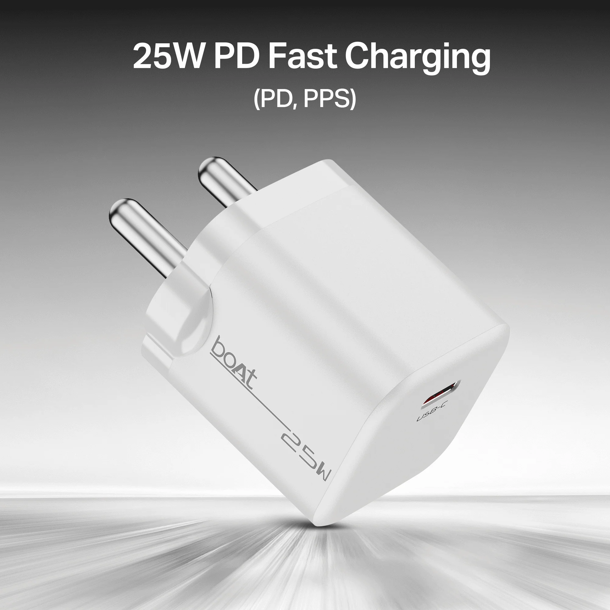 boAt 25W PD Charger | Fast Charging Adapter with PD & PPS, 12-Layer Protection & Compact Design - Image 4