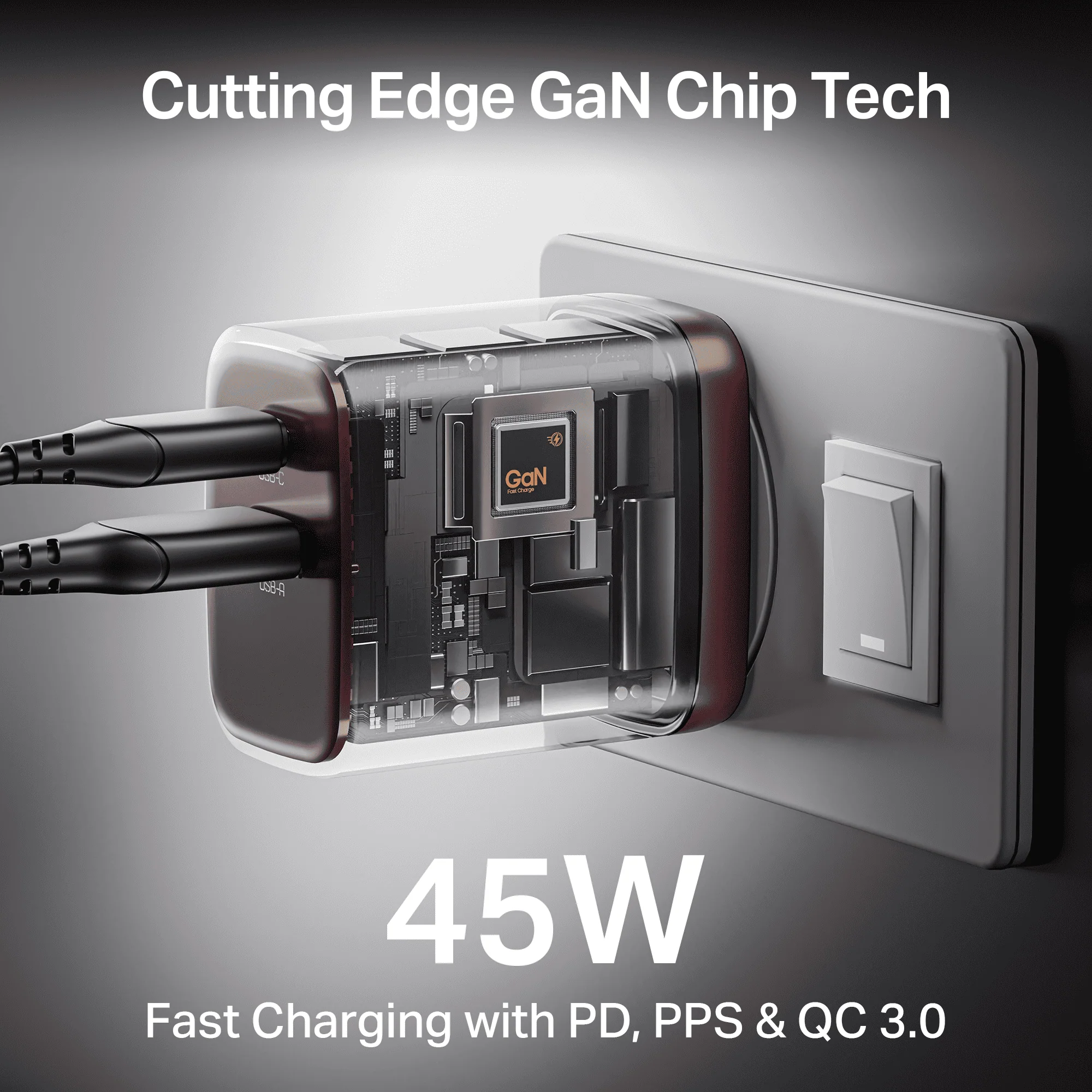 45W GaN Charger | 45W Fast Charger with GaN Chip Technology, 12-Layer Smart IC Protection, Dual-Port Charging - Image 11