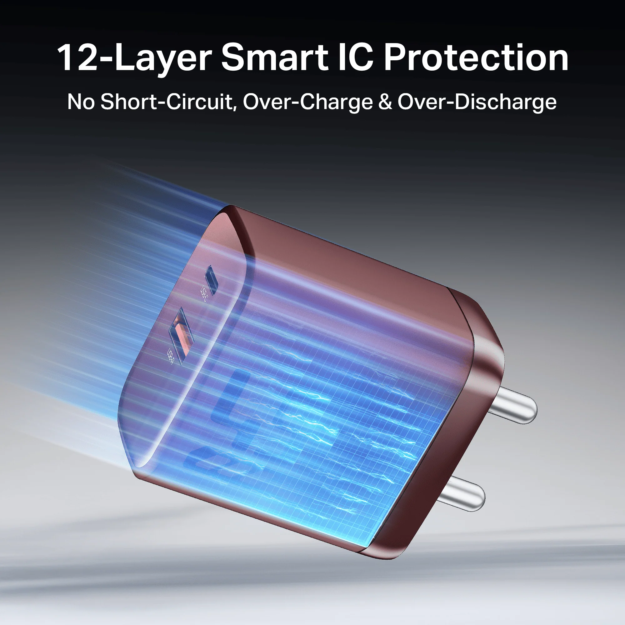 45W GaN Charger | 45W Fast Charger with GaN Chip Technology, 12-Layer Smart IC Protection, Dual-Port Charging - Image 13