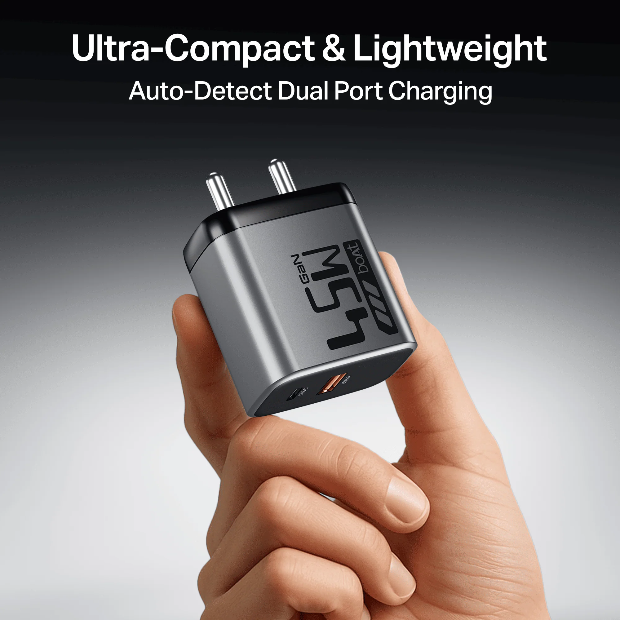 45W GaN Charger | 45W Fast Charger with GaN Chip Technology, 12-Layer Smart IC Protection, Dual-Port Charging - Image 4