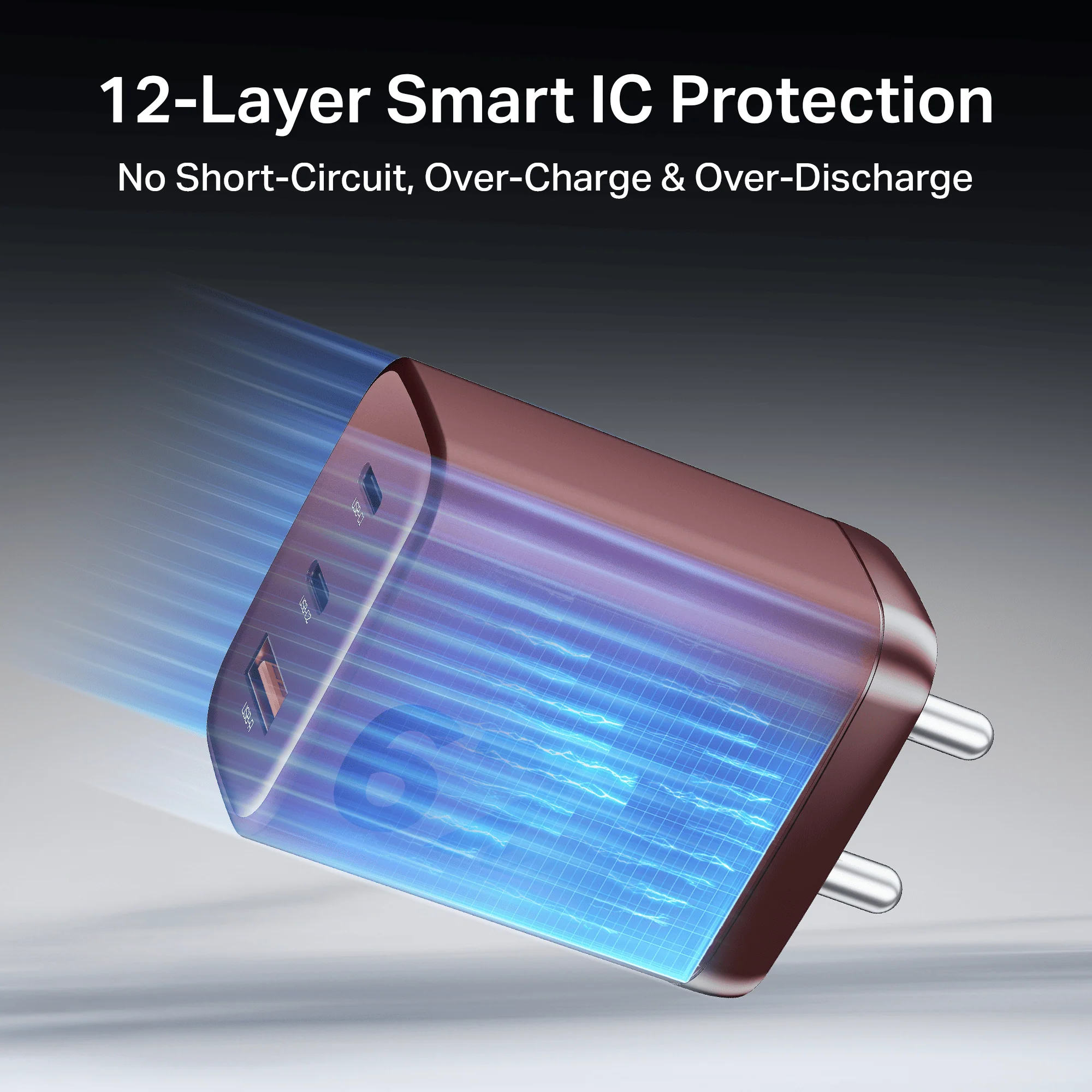 67W GaN Charger | Fast Triple-Port Charger with GaN Chip, Auto-Detect Tech & Smart IC Protection - Image 12