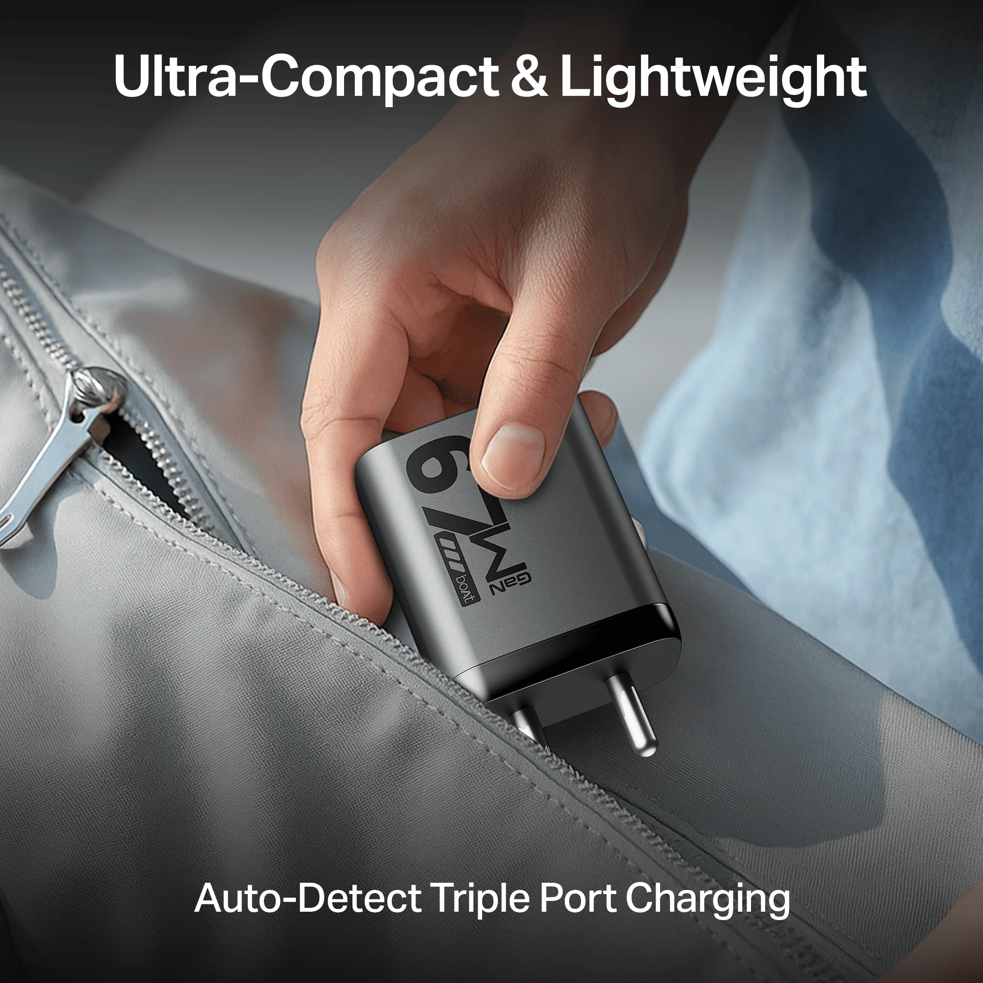 67W GaN Charger | Fast Triple-Port Charger with GaN Chip, Auto-Detect Tech & Smart IC Protection - Image 4