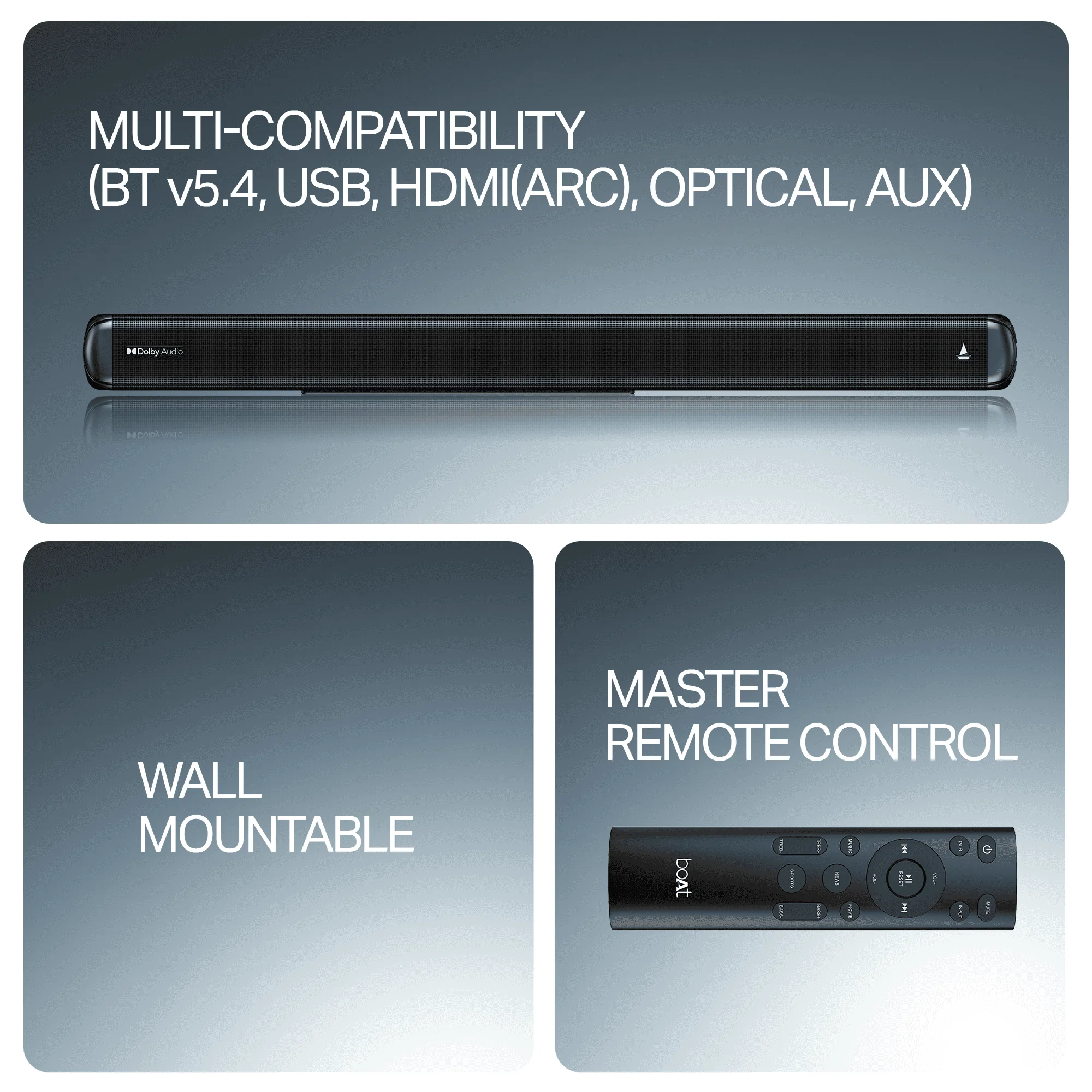 boAt Aavante 2.1 1600D | 160W 2.1 Channel Soundbar with Wired Subwoofer, Multi-Connectivity & EQ Modes - Image 7