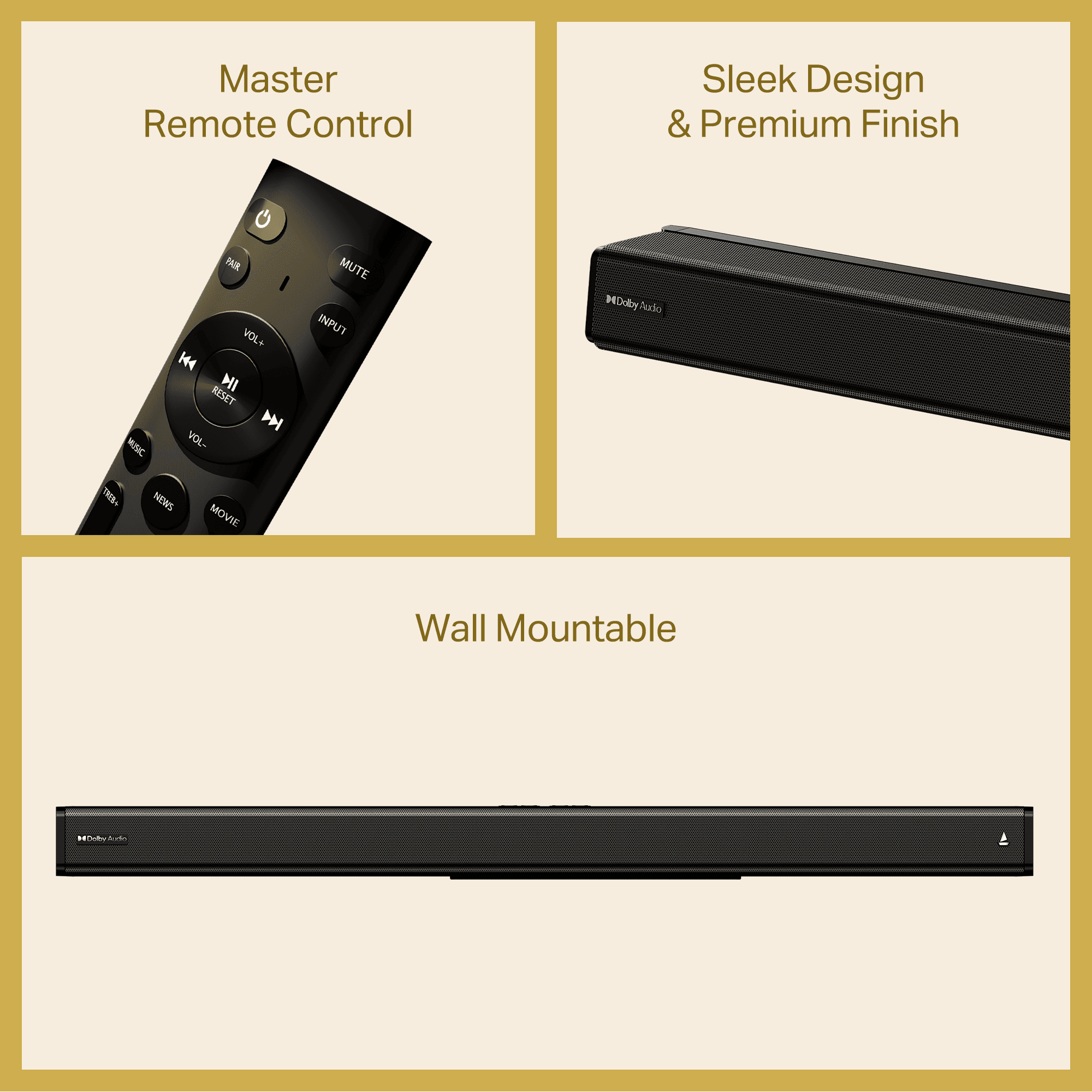 boAt Aavante 2.1 3050D | 2.1 Channel Soundbar with Dolby Audio, Wireless Subwoofer & 300W RMS Sound - Image 6