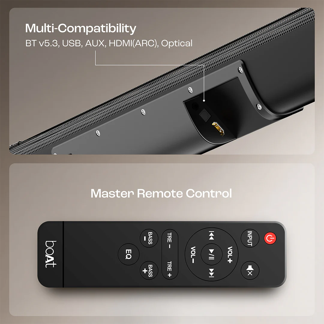 boAt Aavante Bar 1500 Pro | 120W Bluetooth Soundbar, 2.1 channel surround system, EQ Modes, Master Remote Control - Image 6