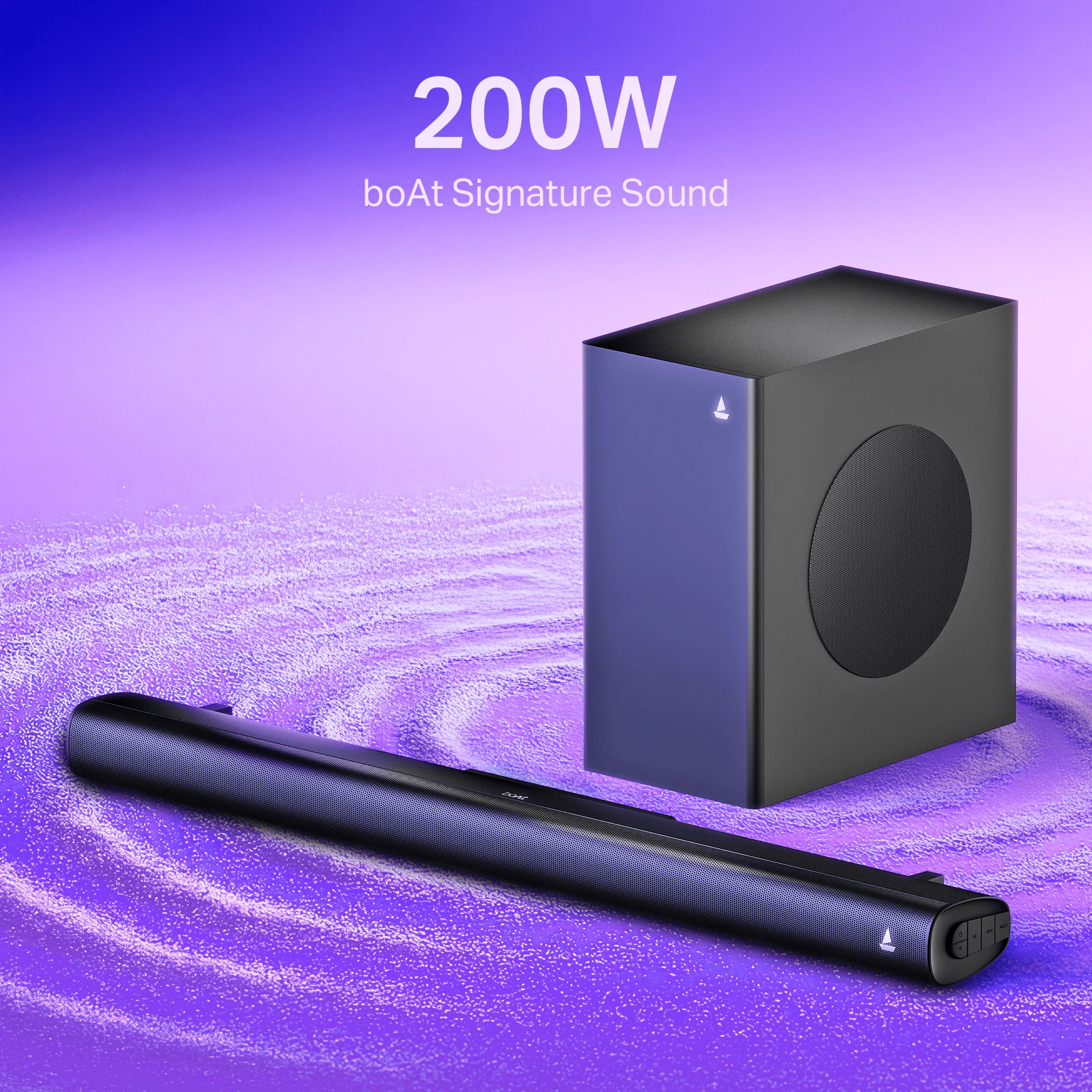 boAt Aavante 2.1 2000 | 200W Bluetooth Soundbar, 2.1 Channel with Wired Subwoofer, Multi-Connectivity, Wall Mountable - Image 2