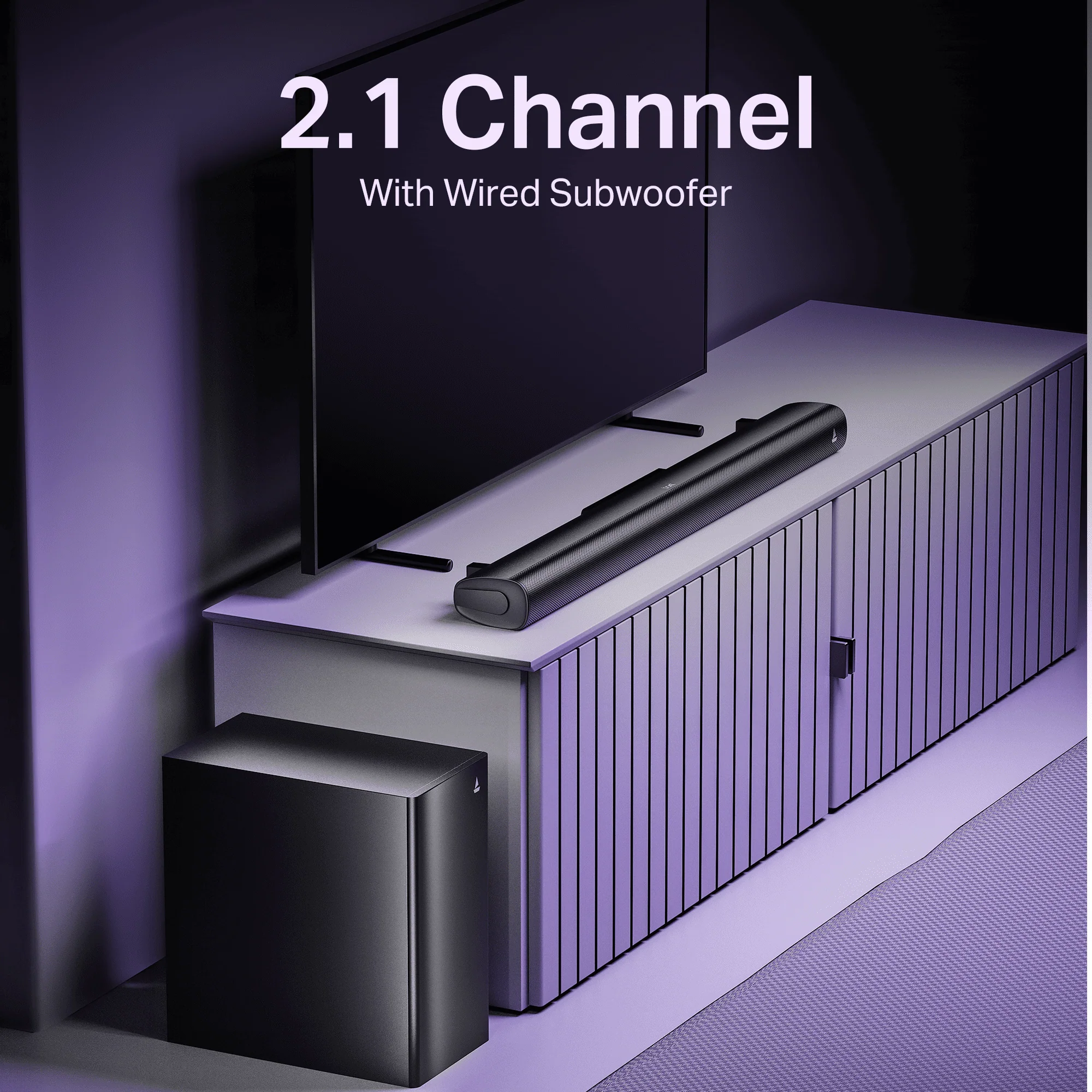 boAt Aavante 2.1 2000 | 200W Bluetooth Soundbar, 2.1 Channel with Wired Subwoofer, Multi-Connectivity, Wall Mountable - Image 3