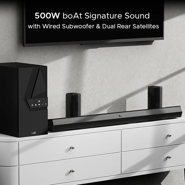 boAt Aavante Bar 3500 | Bluetooth Soundbar with 500W RMS Immersive Sound, 5.1 Channel with Subwoofer, Wired Rear Speakers - Image 3