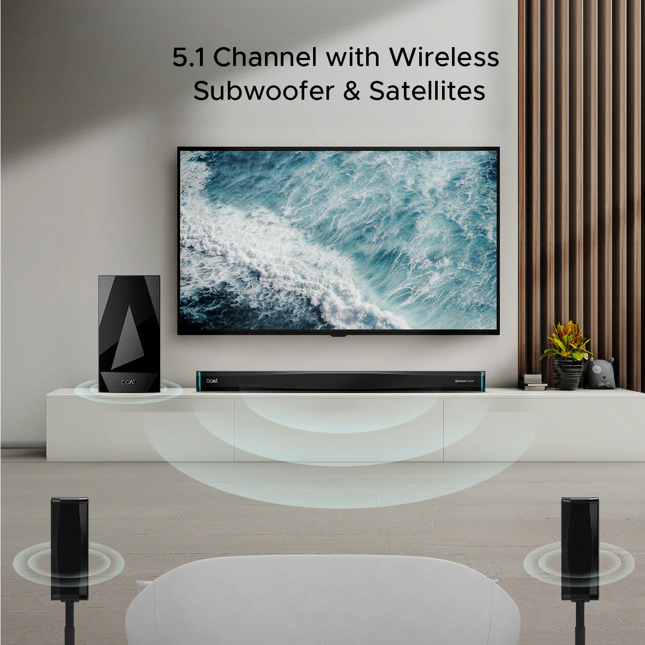 boAt Aavante Bar 5400D | 550W Bluetooth Soundbar, 5.1 Surround Sound System, Multi-connectivity , Multiple EQ Modes - Image 4