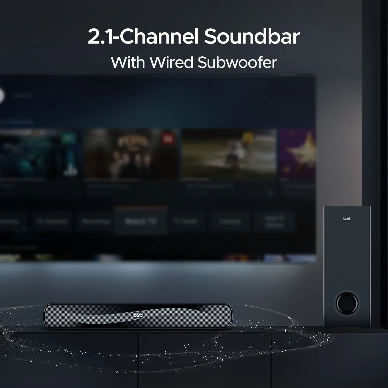 boAt Aavante Bar A1040 | 50W Bluetooth Soundbar, 2.1 Channel with Wired Subwoofer, Master Remote Control, Multi Connectivity - Image 4