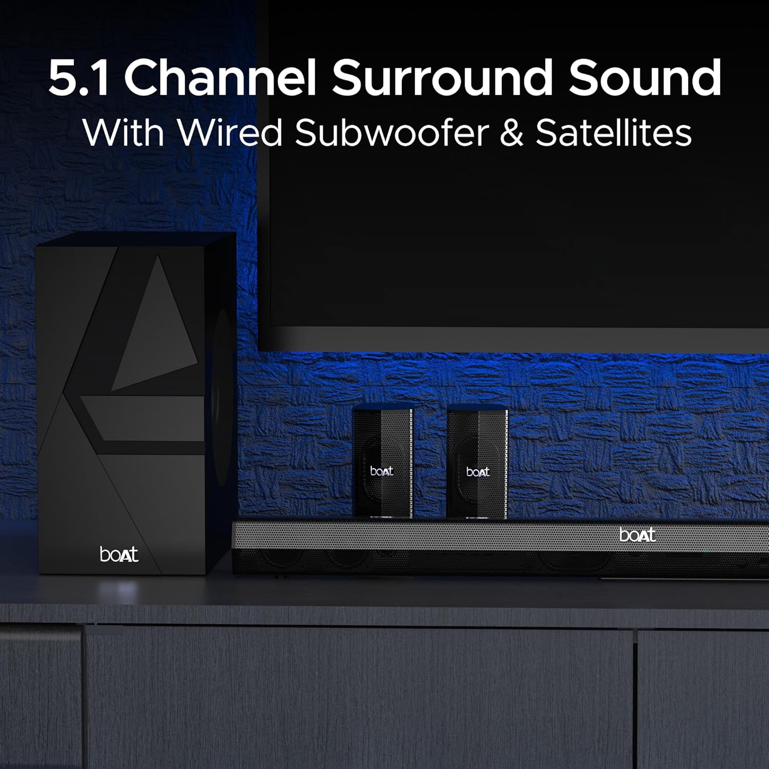 boAt Aavante Bar Azure Pro | Soundbar with 500W RMS boAt Signature Sound, 5.1 Channel Sound, Bluetooth v5.3, EQ modes - Image 3