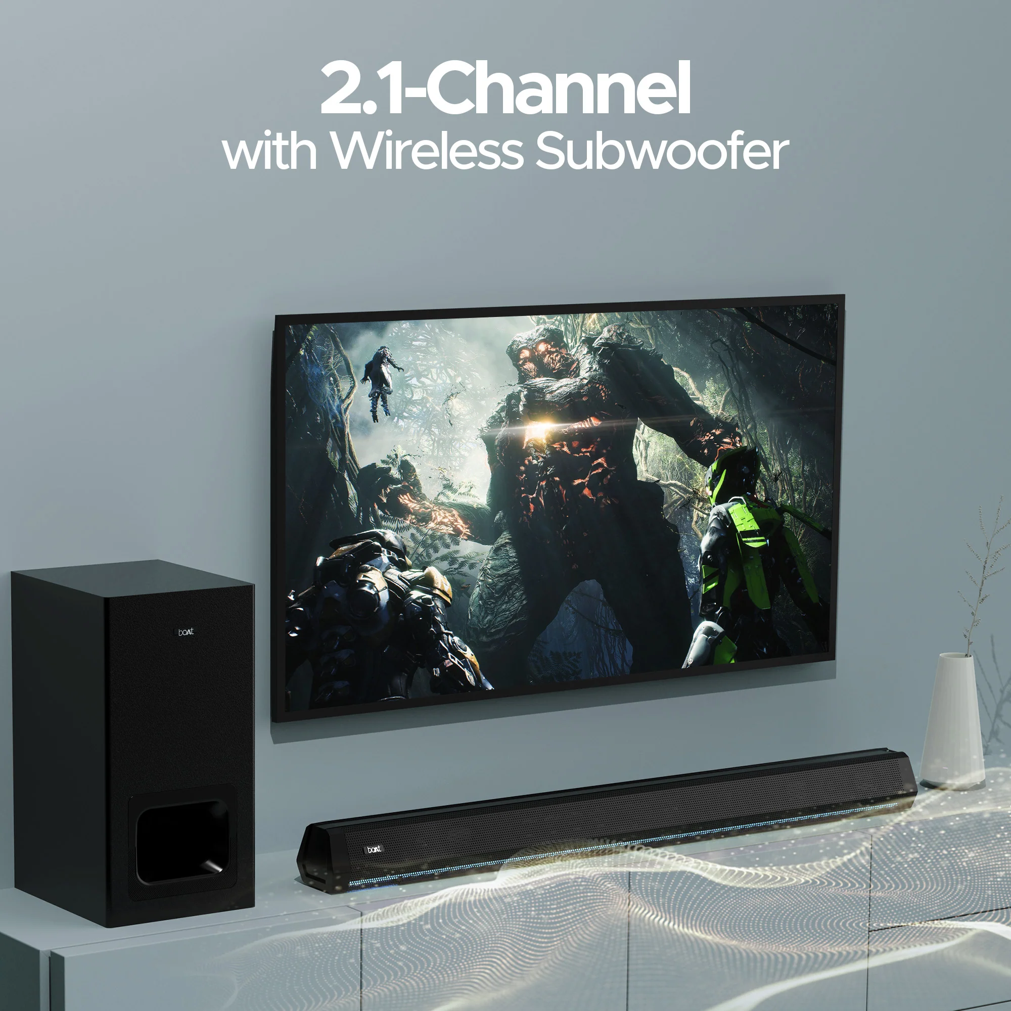 boAt Aavante Bar Maven Pro | 320W Bluetooth Soundbar, 2.1 Channel with Wireless Subwoofer, Wall Mountable - Image 3