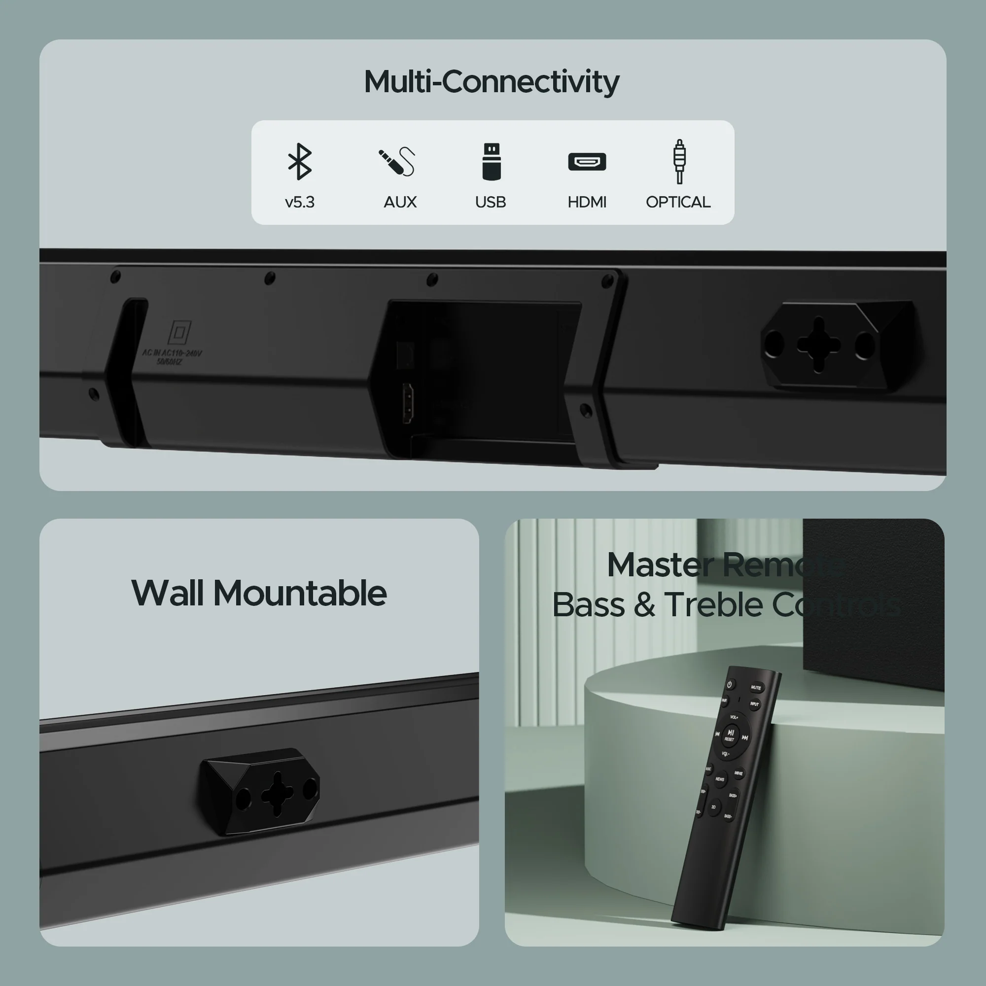 boAt Aavante Bar Maven Pro | 320W Bluetooth Soundbar, 2.1 Channel with Wireless Subwoofer, Wall Mountable - Image 6