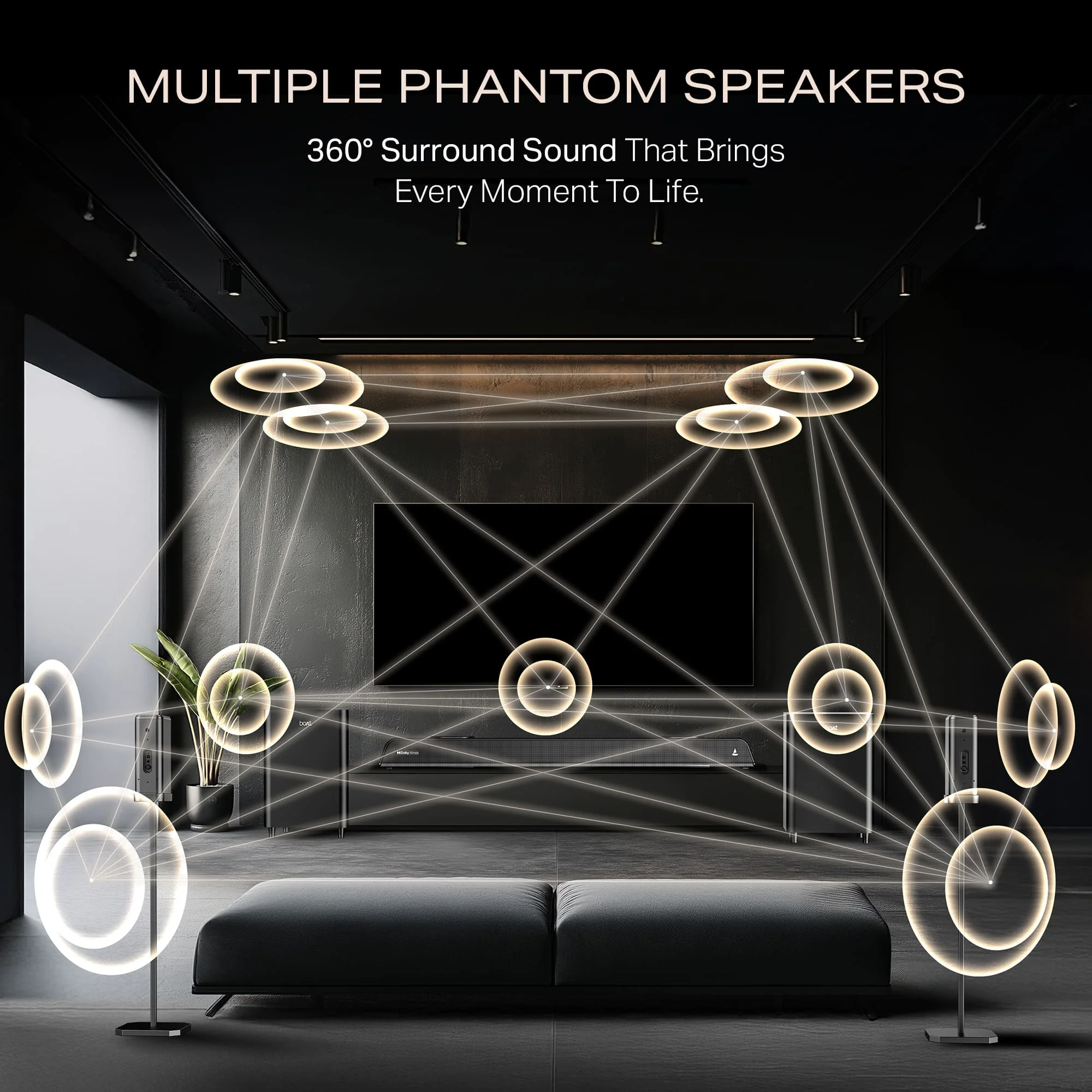 boAt Aavante Prime 5.2.4 6250DA | 625W 5.2.4 Channel Soundbar with Dolby Atmos, Dual Subwoofers & Wireless Rear Satellites - Image 5