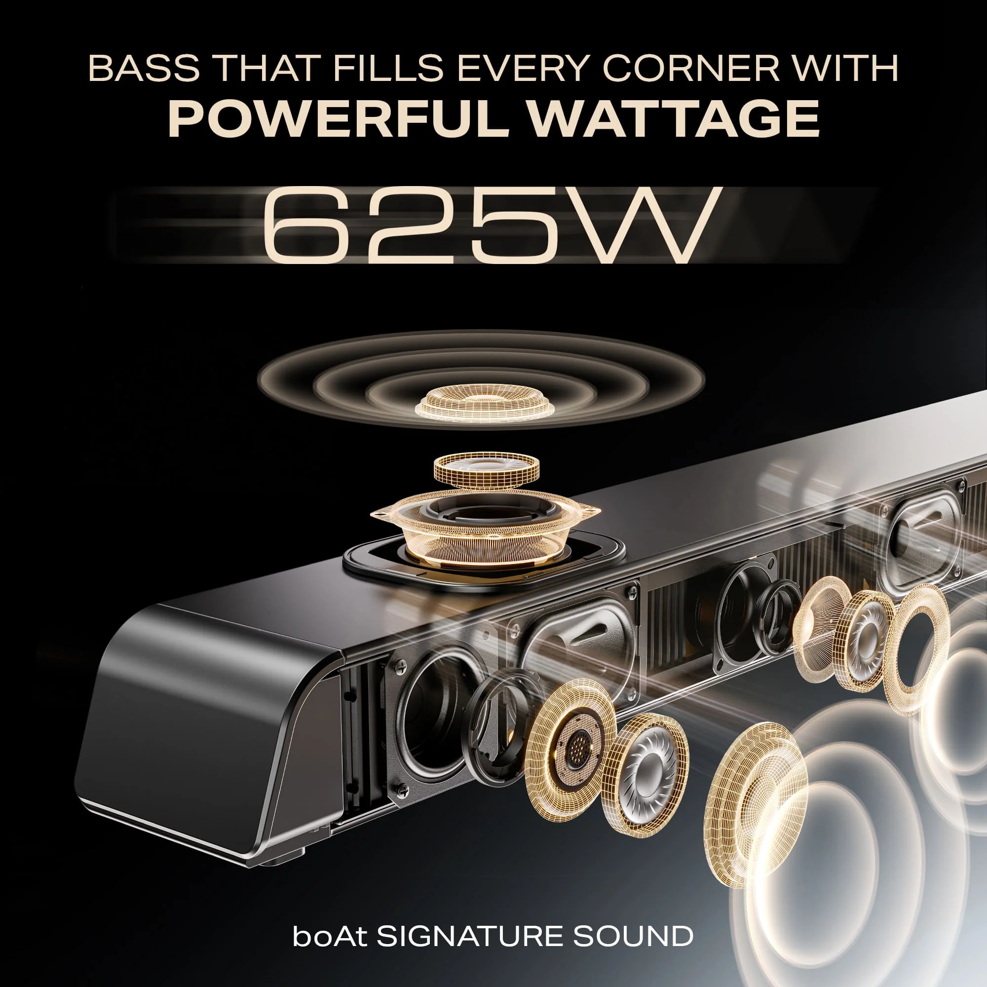 boAt Aavante Prime 5.2.4 6250DA | 625W 5.2.4 Channel Soundbar with Dolby Atmos, Dual Subwoofers & Wireless Rear Satellites - Image 6