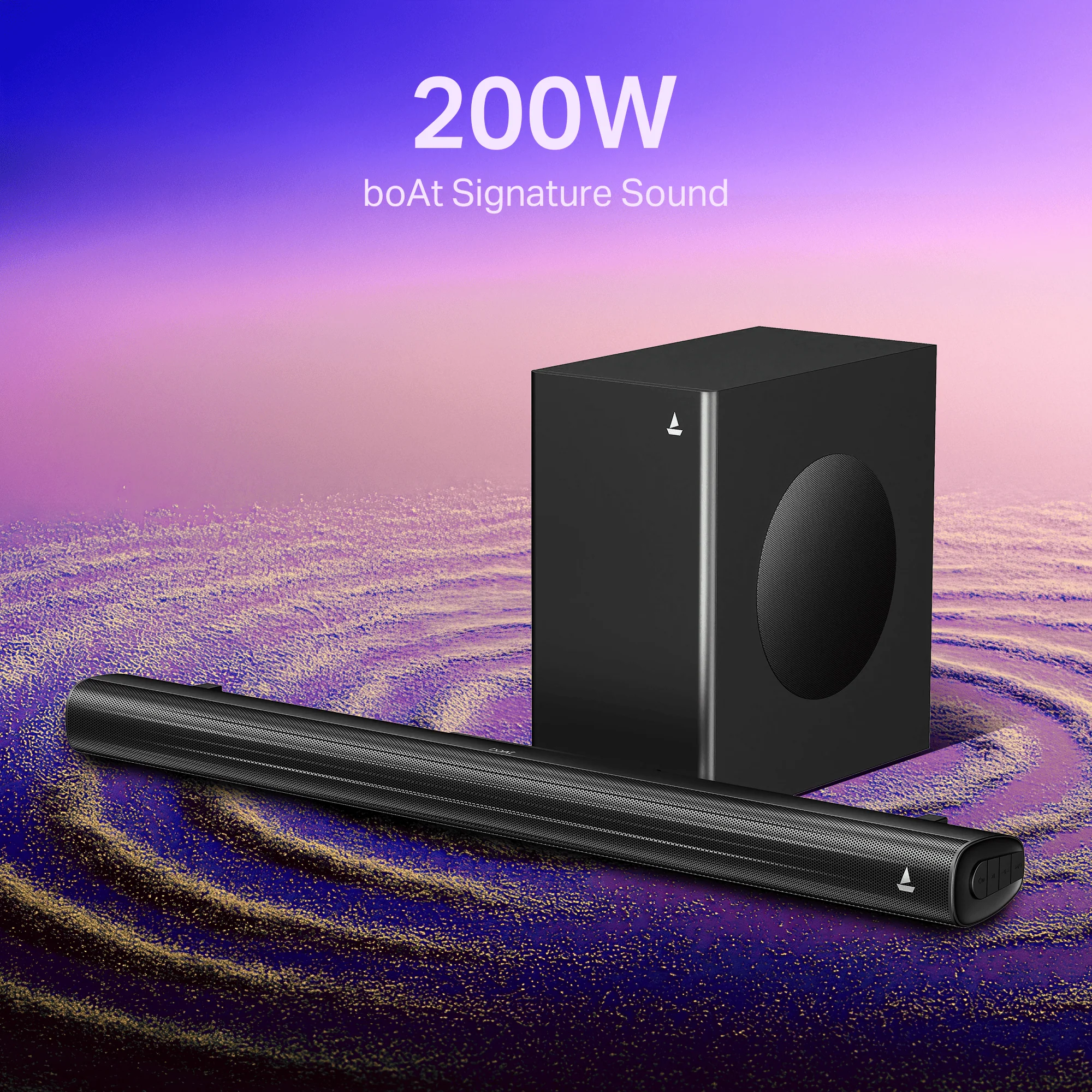 boAt Aavante Quake Plus | 200W Bluetooth Soundbar, 2.1 Channel with Wired Subwoofer, Multi-Connectivity, Wall Mountable - Image 5