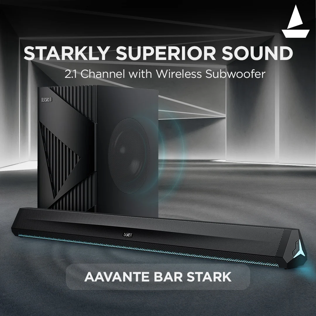 boAt Aavante Bar Stark | 160W RMS Bluetooth Soundbar with Wireless Subwoofer, boAt Signature Sound, Multiple EQ Modes, AUX - Image 3