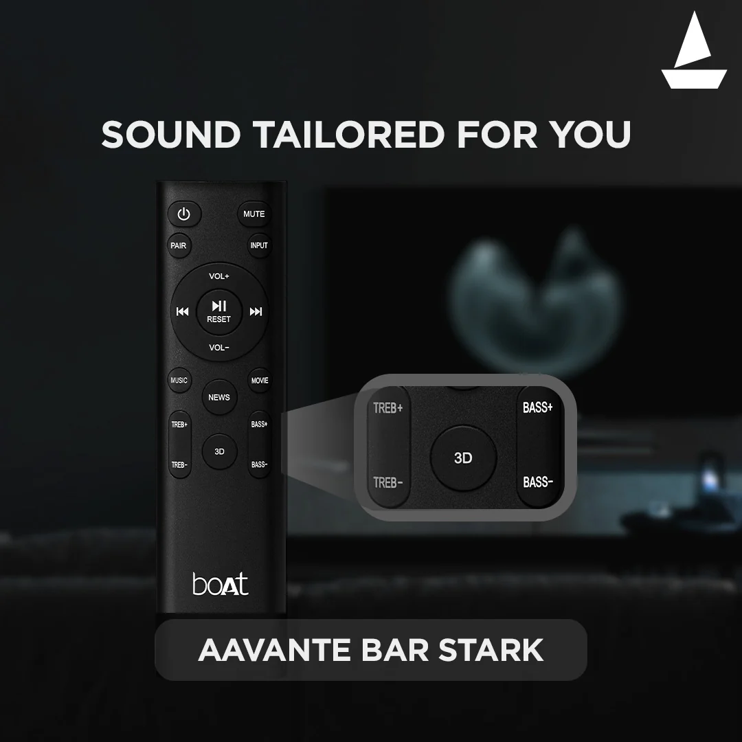 boAt Aavante Bar Stark | 160W RMS Bluetooth Soundbar with Wireless Subwoofer, boAt Signature Sound, Multiple EQ Modes, AUX - Image 5