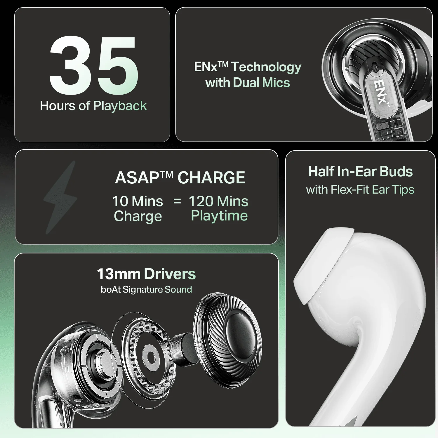 boAt Airdopes 101v2 | Wireless Earbuds with 35 Hours Playback, BEAST™ Mode & ENx™ Tech - Image 19