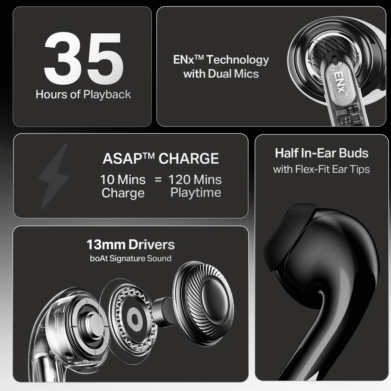 boAt Airdopes 101v2 | Wireless Earbuds with 35 Hours Playback, BEAST™ Mode & ENx™ Tech - Image 7