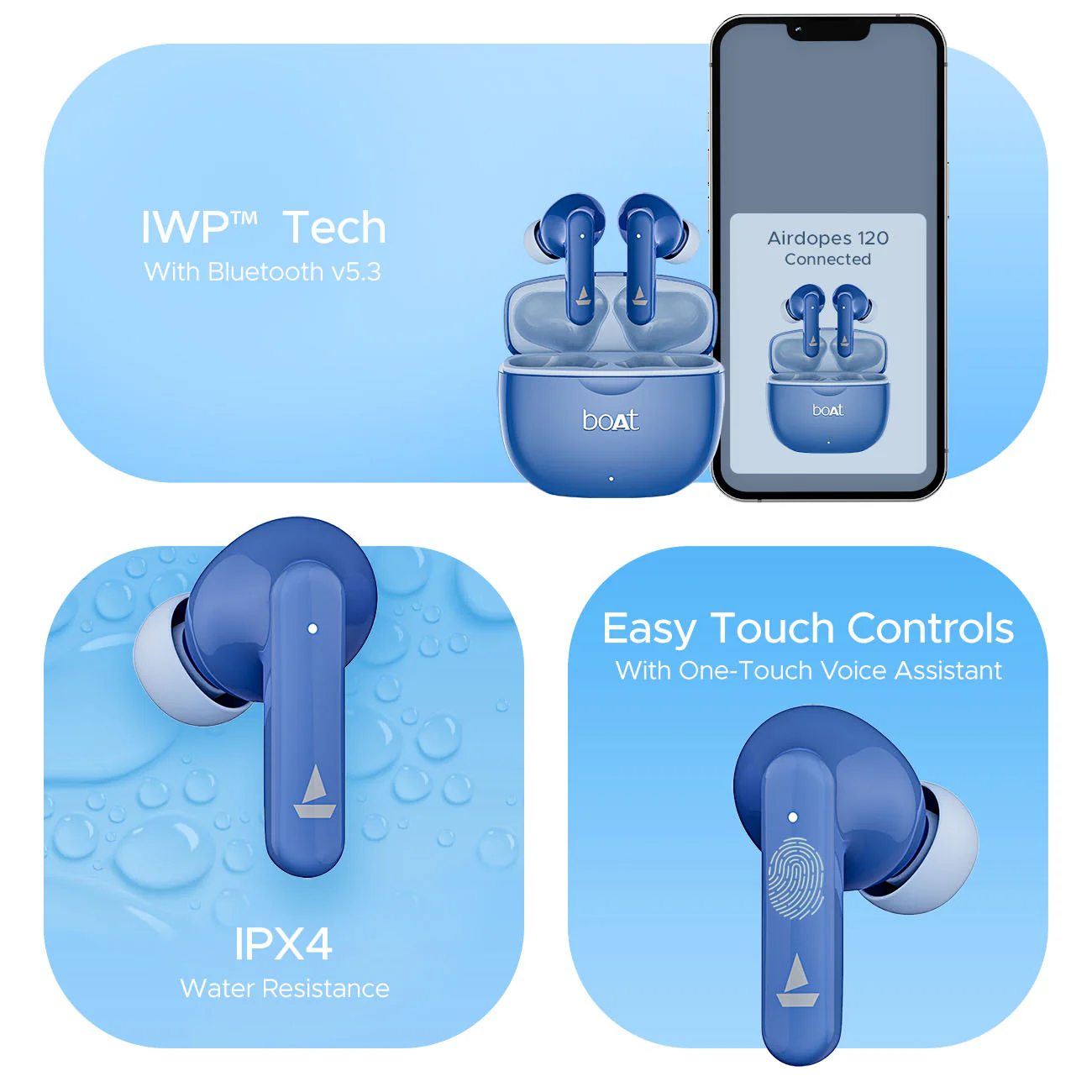 boAt Airdopes 120 | Wireless Earbuds with 40 Hours Playback, BEAST™ Mode, ASAP™ Charge, IWP™ Tech - Image 17