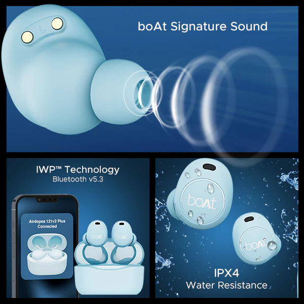 boAt Airdopes 121v2 Plus | Wireless Earbuds with 50 Hours Playback, BEAST™ Mode, ENx™ Technology, IPX4 Resistance - Image 13