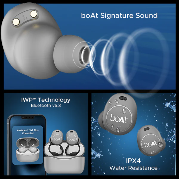 boAt Airdopes 121v2 Plus | Wireless Earbuds with 50 Hours Playback, BEAST™ Mode, ENx™ Technology, IPX4 Resistance - Image 18