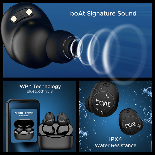 boAt Airdopes 121v2 Plus | Wireless Earbuds with 50 Hours Playback, BEAST™ Mode, ENx™ Technology, IPX4 Resistance - Image 7