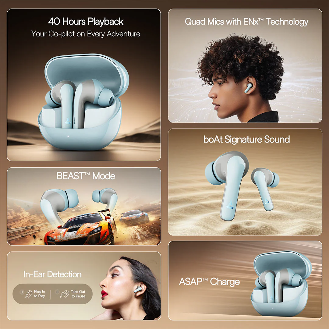boAt Airdopes 131 Pro Buds | Wireless Earbuds with 40 Hours Playback, ENx™ Tech, BT v5.3, BEAST™ Mode, ASAP™ Charge - Image 12