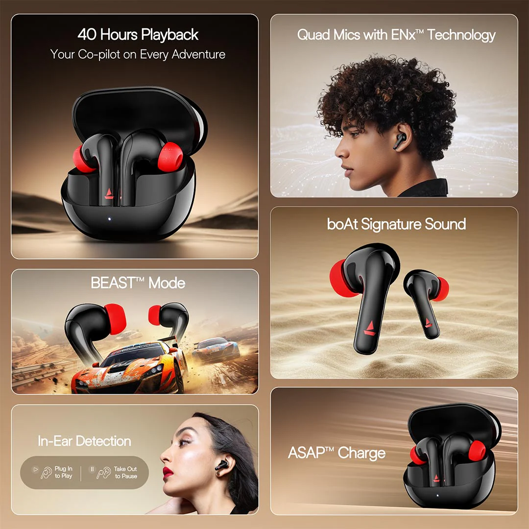 boAt Airdopes 131 Pro Buds | Wireless Earbuds with 40 Hours Playback, ENx™ Tech, BT v5.3, BEAST™ Mode, ASAP™ Charge - Image 20