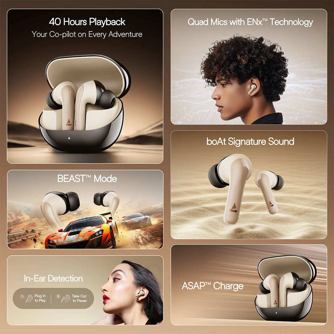 boAt Airdopes 131 Pro Buds | Wireless Earbuds with 40 Hours Playback, ENx™ Tech, BT v5.3, BEAST™ Mode, ASAP™ Charge - Image 4