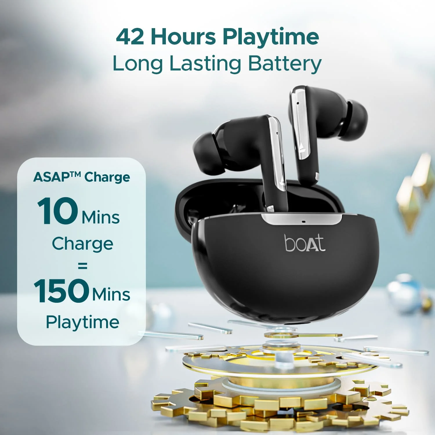 boAt Airdopes 141 ANC | Wireless Earbuds with Active Noise Cancellation up to 32dB, 42 Hours Playback, BEAST™️ Mode - Image 5