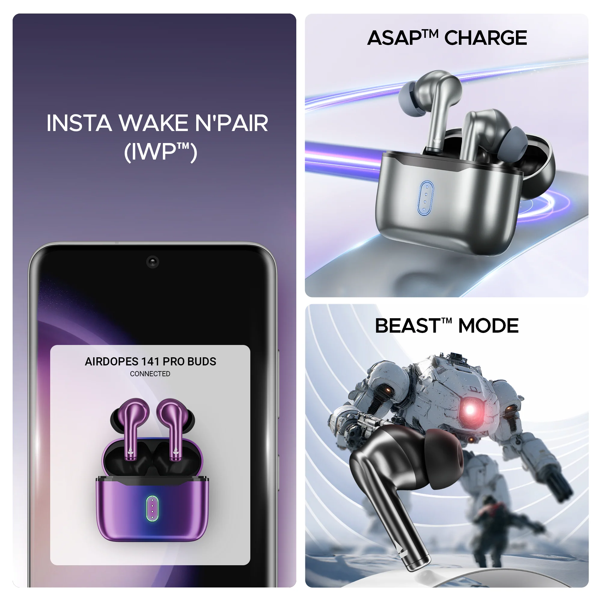 boAt Airdopes 141 Pro Buds | Wireless Earbuds with 60H Playback, ENx™ Technology, Sleek Metallic Finish, Bluetooth v5.3 - Image 31