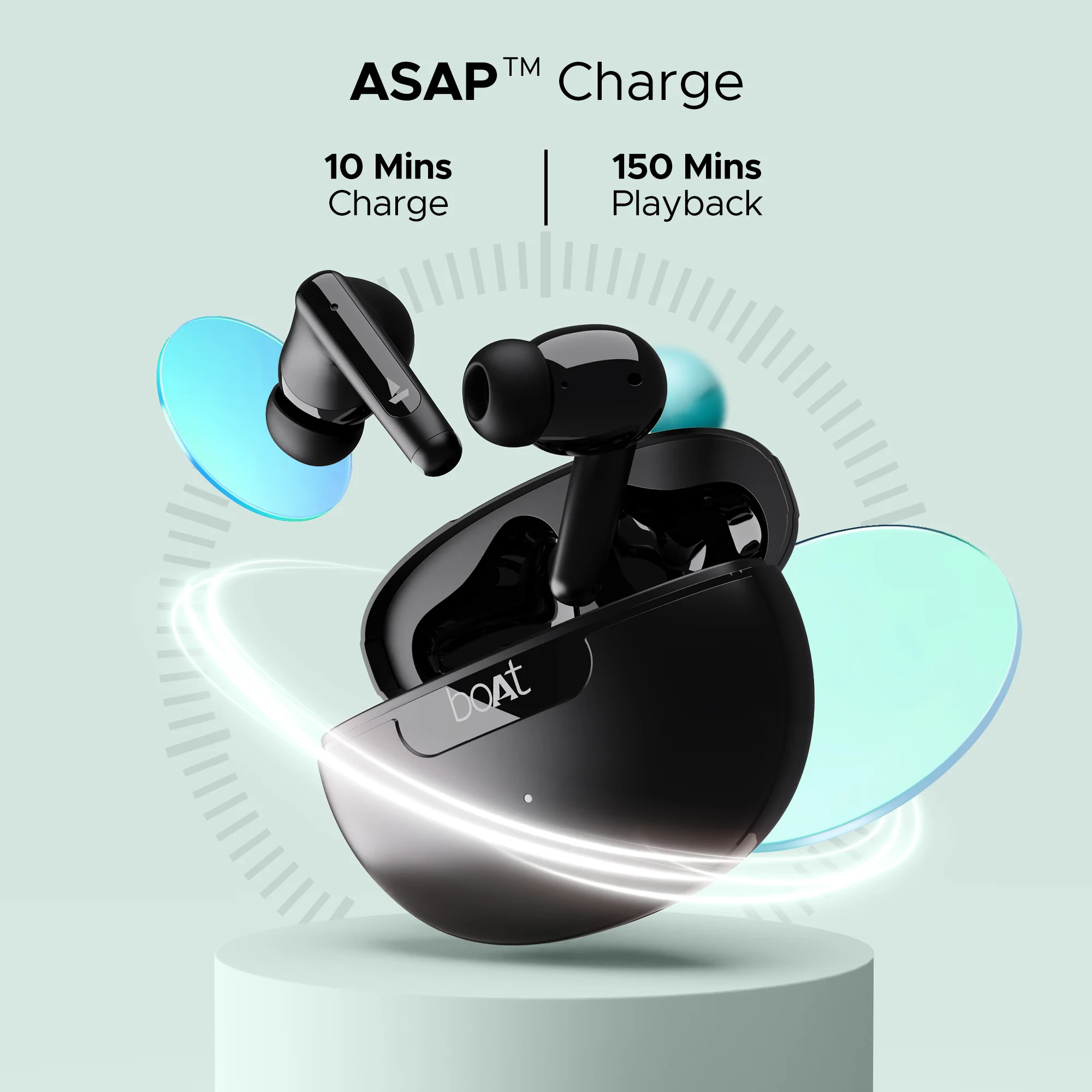 boAt Airdopes 161 ANC | Wireless Earbuds with Active Noise Cancellation up to 32dB, ENx™ Technology, ASAP™ Charge - Image 5