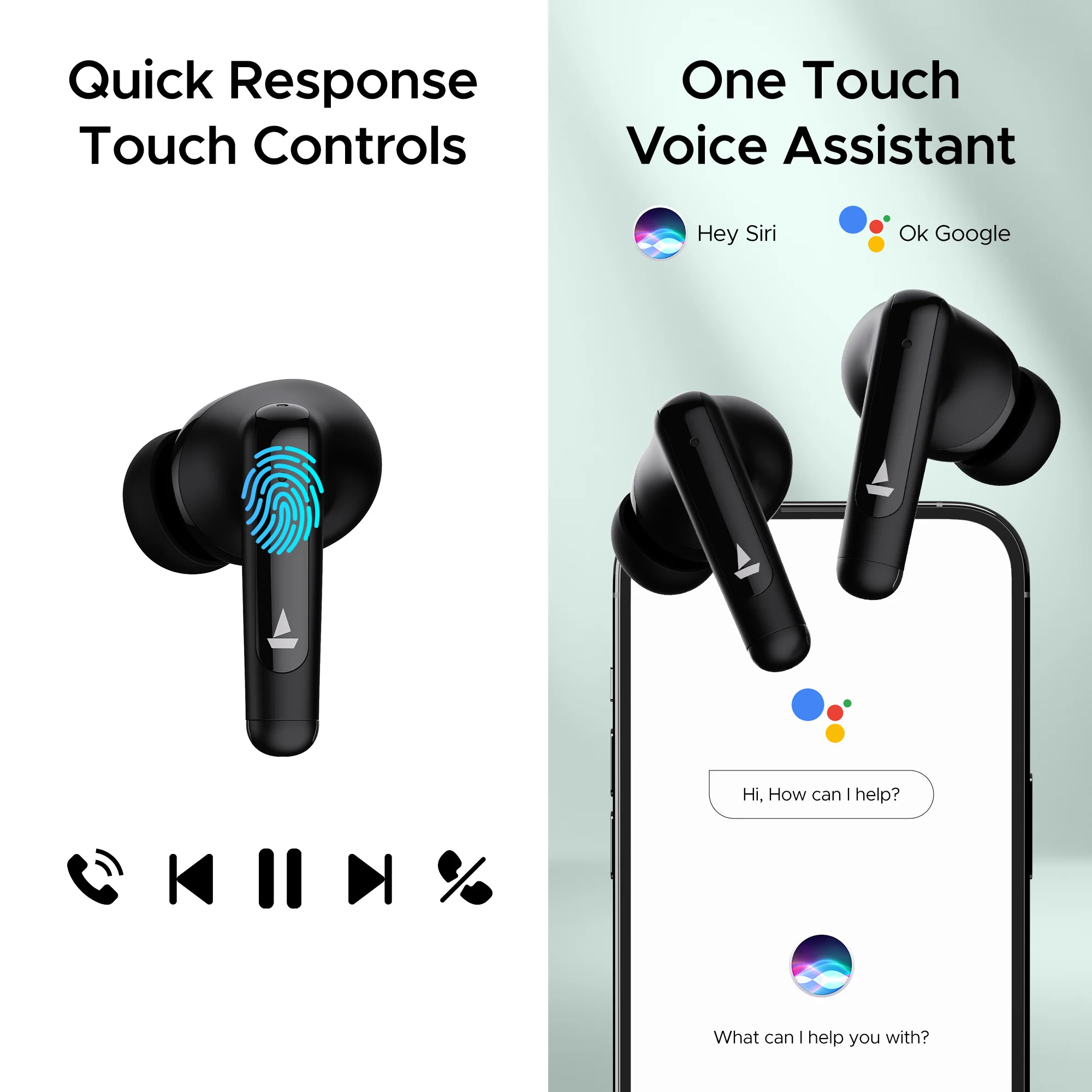 boAt Airdopes 161 ANC | Wireless Earbuds with Active Noise Cancellation up to 32dB, ENx™ Technology, ASAP™ Charge - Image 7