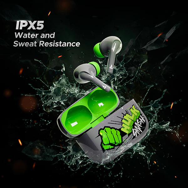 boAt Airdopes 161 Hulk Edition | Wireless Earbuds with 40 Hours Playback, ASAP™ Charge, boAt Immersive Sound, Bluetooth v5.1 - Image 5