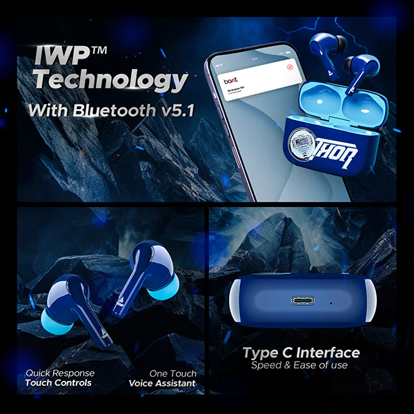 boAt Airdopes 161 Thor Edition | Wireless Earbuds with 40 Hours Playback, ASAP™ Charge, boAt Immersive Sound, Bluetooth v5.1 - Image 6