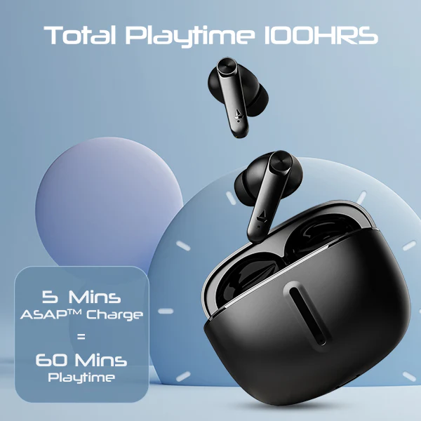boAt Airdopes 200 Plus | Wireless Earbuds with 100 Hours Large Playback, BEAST™ Mode, ENx™ Technology, IPX5 Resistance - Image 4