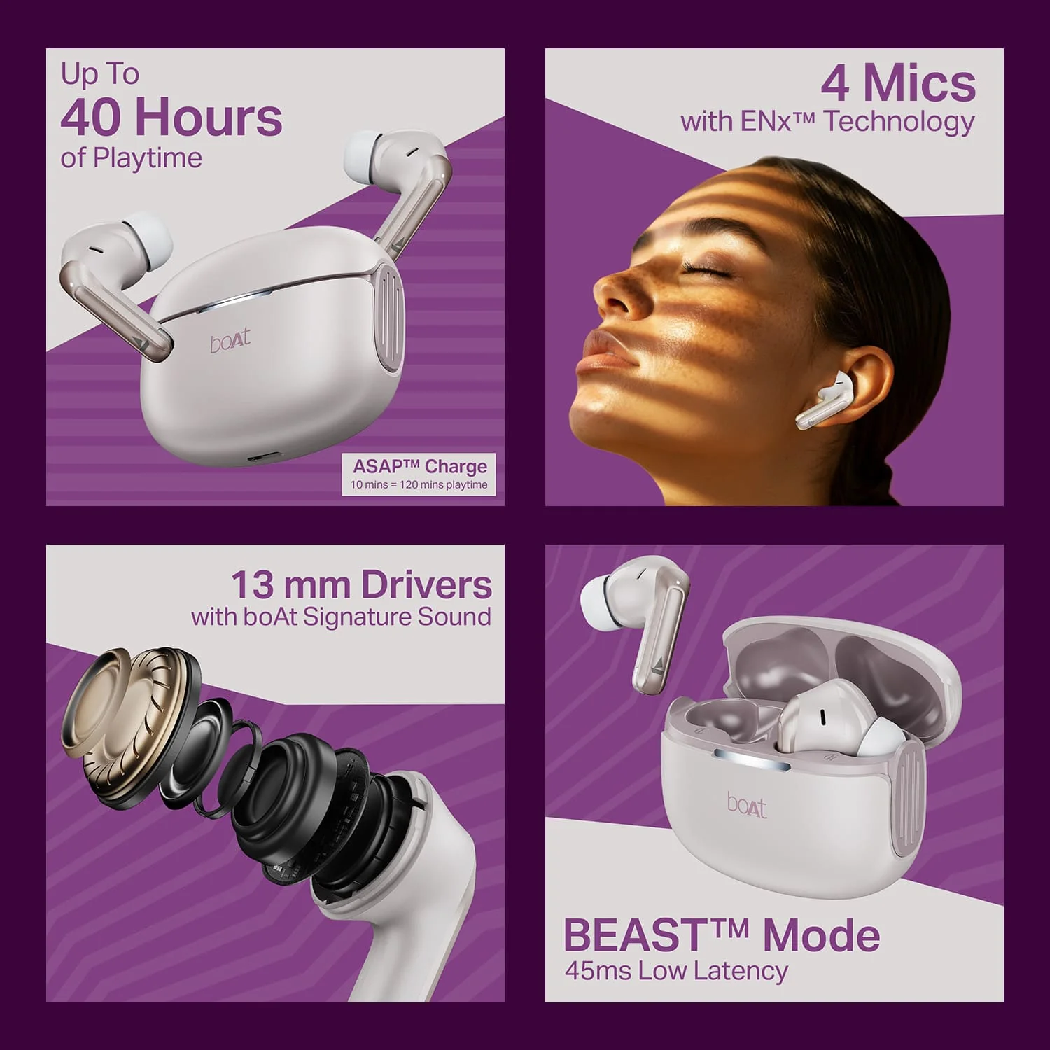 boAt Airdopes 219 | Wireless Earbuds with 40 Hours Playback, BEAST™ Mode & ENx™ Calling - Image 21