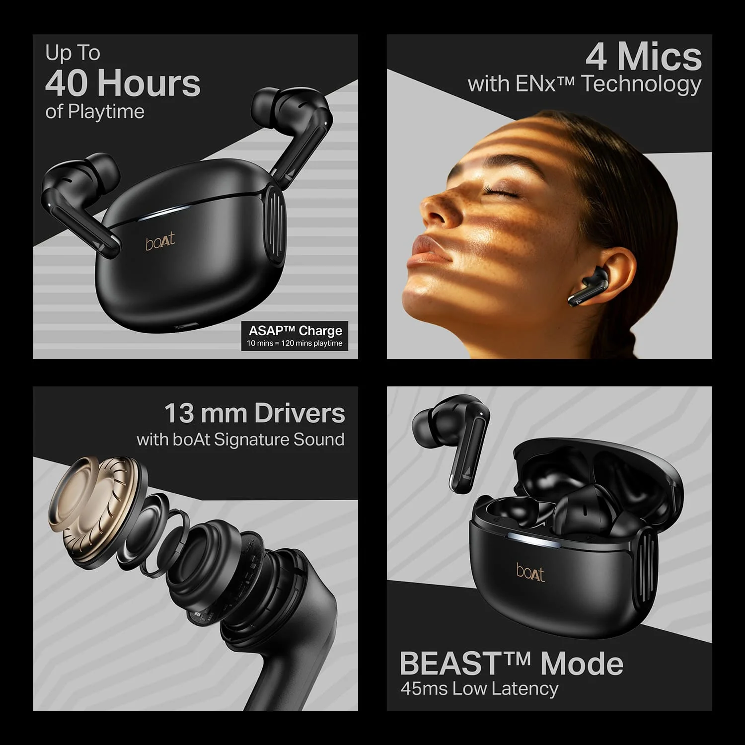 boAt Airdopes 219 | Wireless Earbuds with 40 Hours Playback, BEAST™ Mode & ENx™ Calling - Image 9