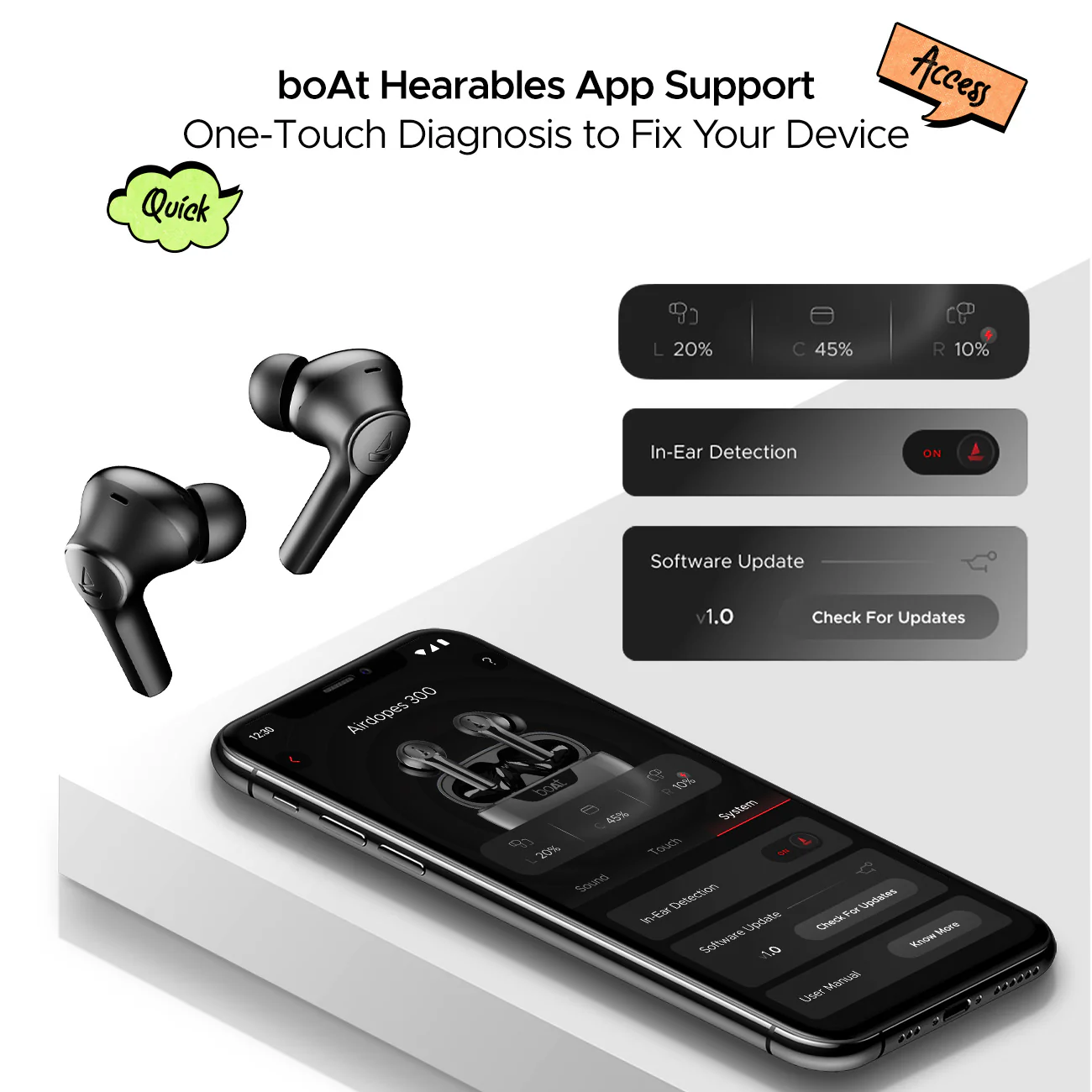 boAt Airdopes 300 | Wireless Earbuds with 50 Hours Playback, Quad Mics AI ENx™ Tech, ASAP™ Charge, Spatial Audio - Image 11