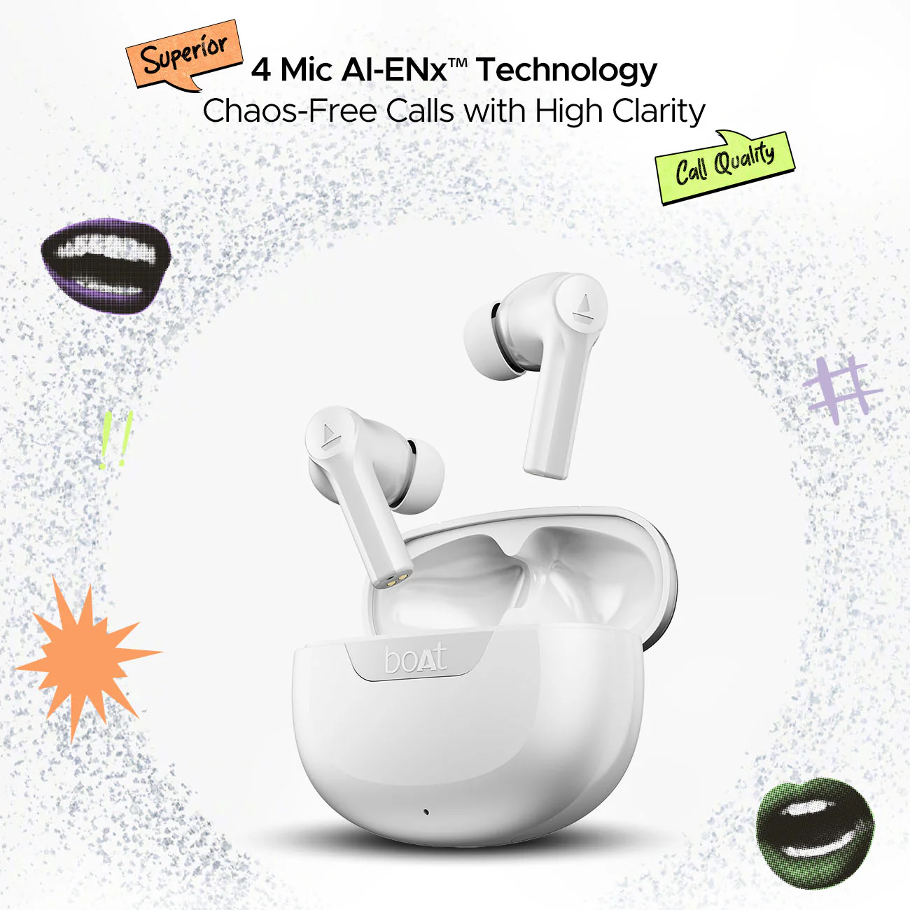 boAt Airdopes 300 | Wireless Earbuds with 50 Hours Playback, Quad Mics AI ENx™ Tech, ASAP™ Charge, Spatial Audio - Image 3