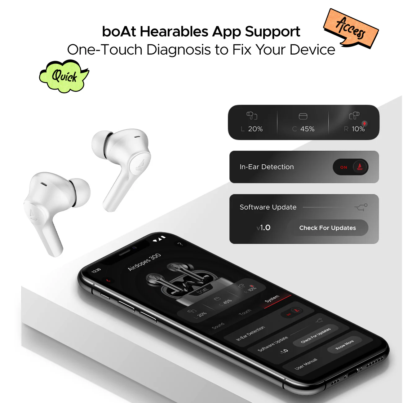 boAt Airdopes 300 | Wireless Earbuds with 50 Hours Playback, Quad Mics AI ENx™ Tech, ASAP™ Charge, Spatial Audio - Image 7