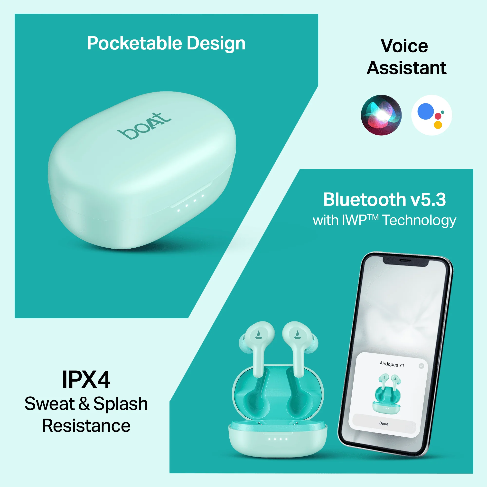 boAt Airdopes 71 | Wireless Earbuds with 40 Hours Playback, BEAST™ Mode, ENx™ Technology, Dual Mic with ENx™ Technology - Image 24
