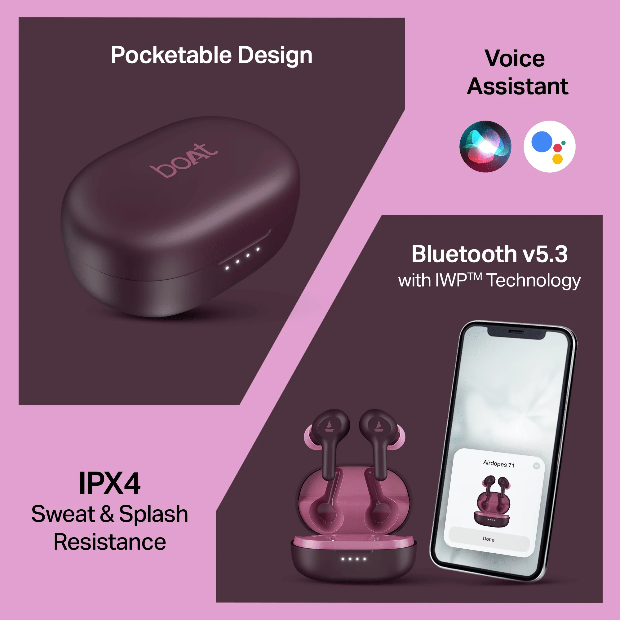 boAt Airdopes 71 | Wireless Earbuds with 40 Hours Playback, BEAST™ Mode, ENx™ Technology, Dual Mic with ENx™ Technology - Image 28