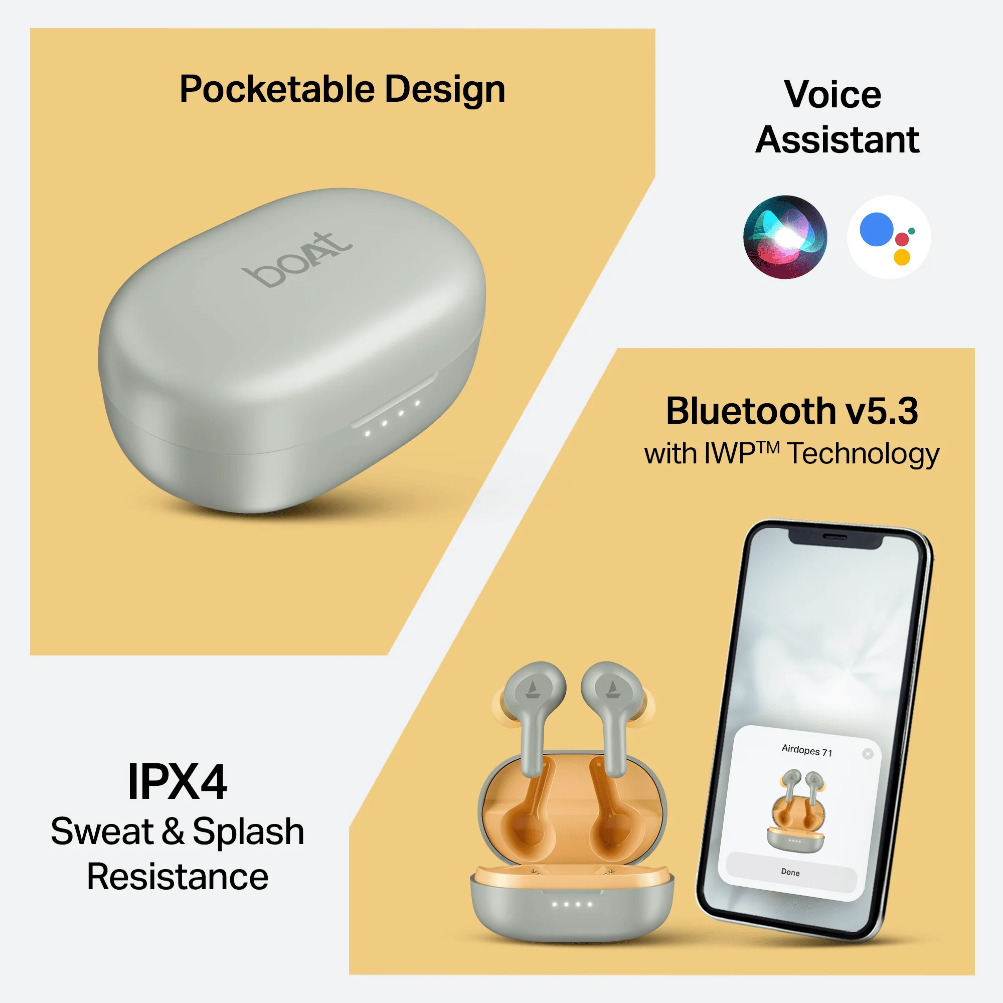 boAt Airdopes 71 | Wireless Earbuds with 40 Hours Playback, BEAST™ Mode, ENx™ Technology, Dual Mic with ENx™ Technology - Image 33