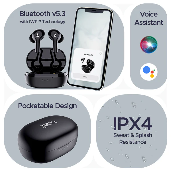 boAt Airdopes 71 | Wireless Earbuds with 40 Hours Playback, BEAST™ Mode, ENx™ Technology, Dual Mic with ENx™ Technology - Image 9