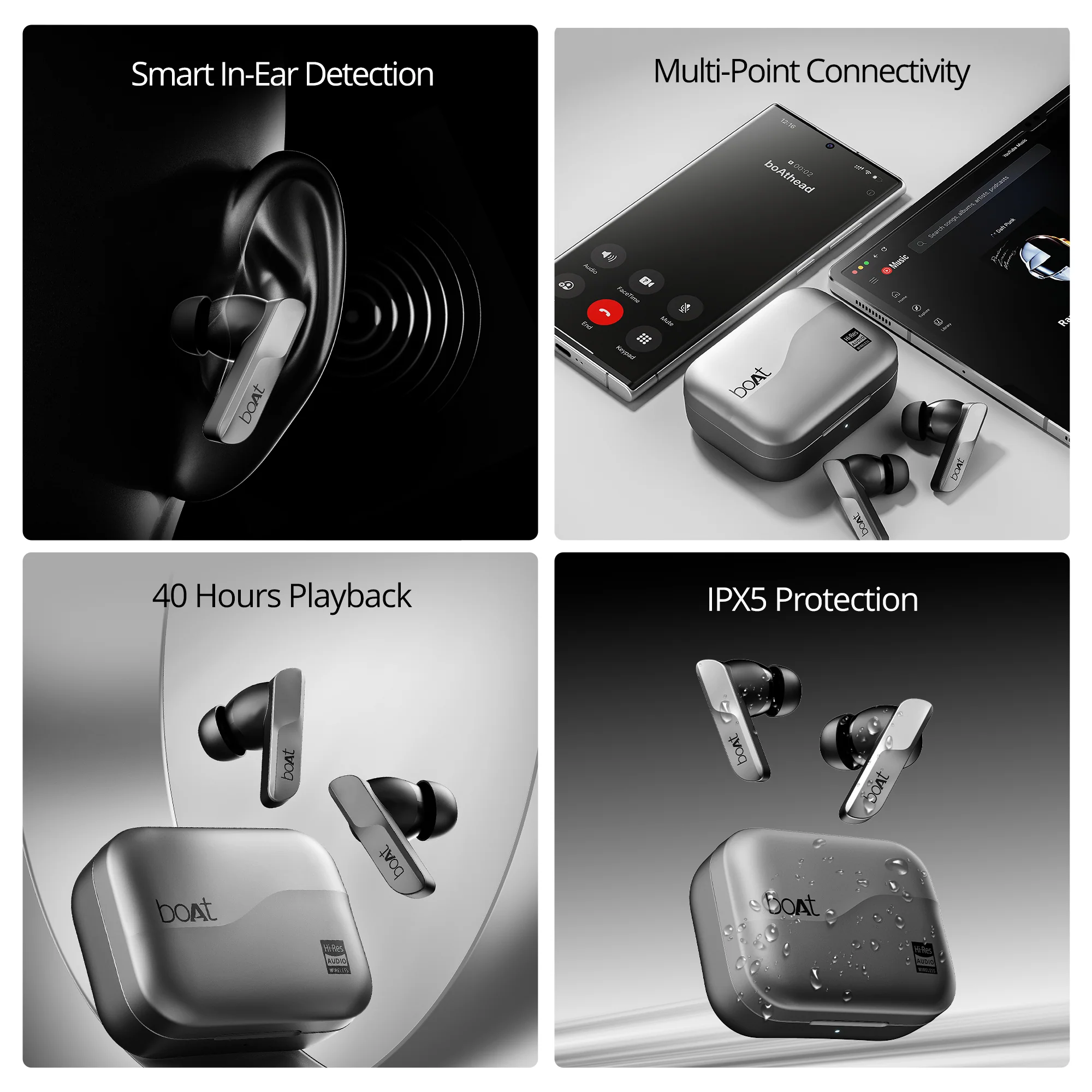 boAt Airdopes 800 HiDef | Wireless Earbuds with 40 Hours Playback, High-Res Audio with LDAC, AI ENx Technology - Image 17