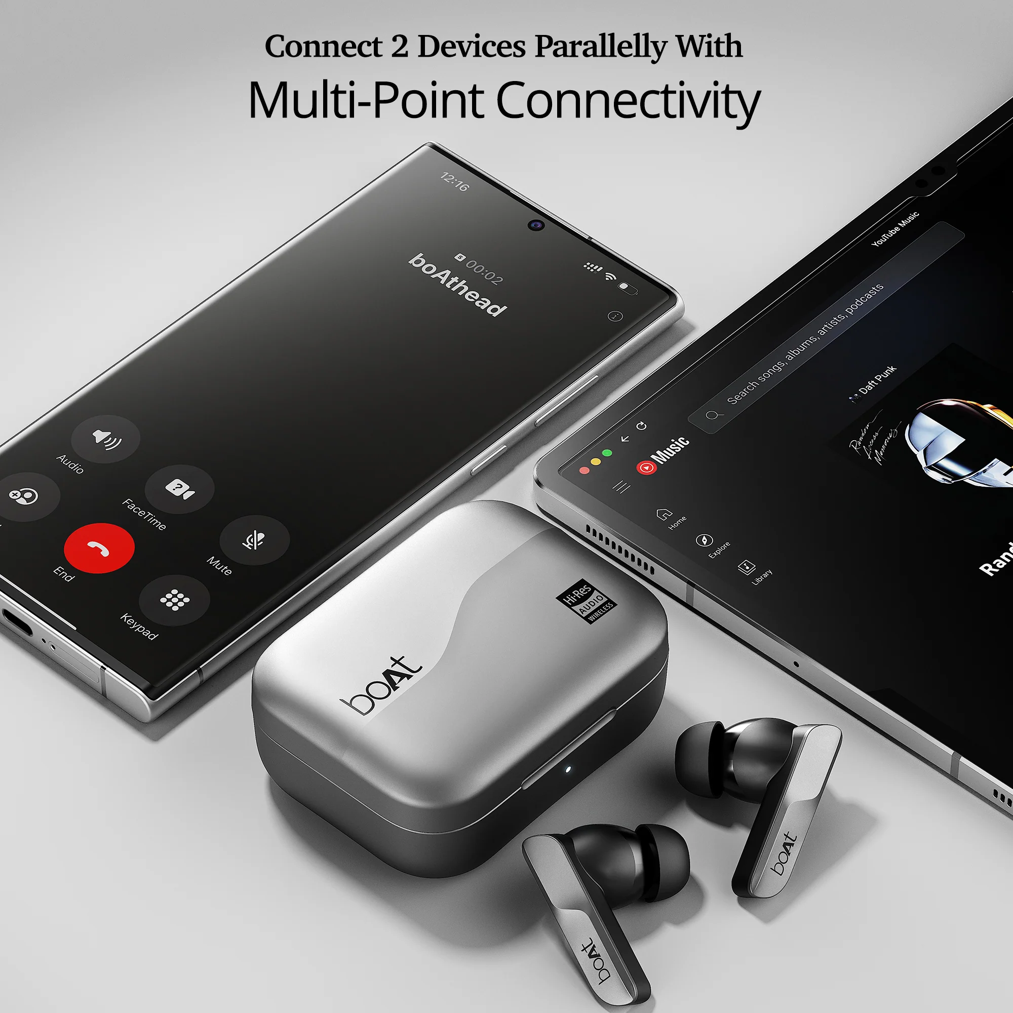 boAt Airdopes 800 HiDef | Wireless Earbuds with 40 Hours Playback, High-Res Audio with LDAC, AI ENx Technology - Image 24