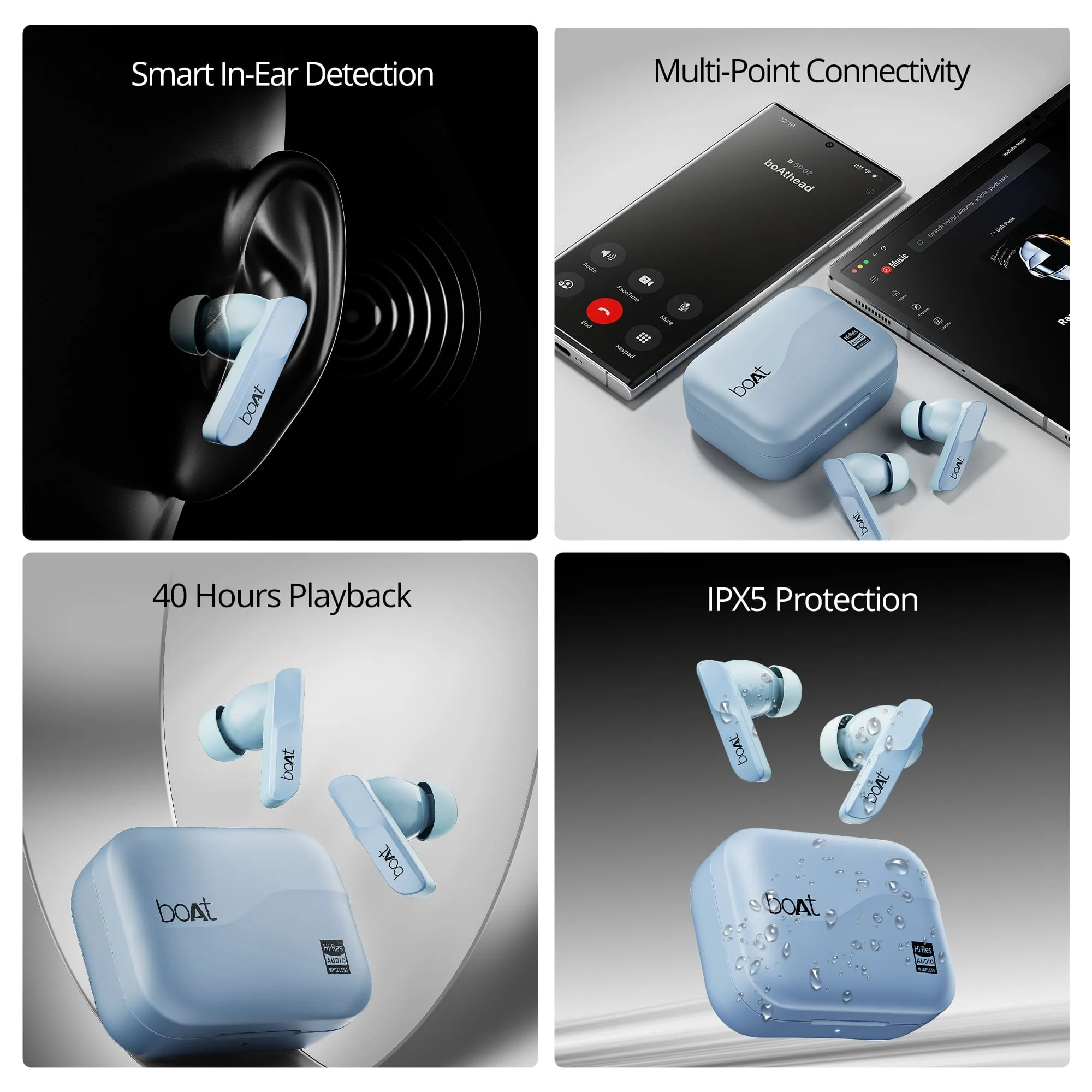 boAt Airdopes 800 HiDef | Wireless Earbuds with 40 Hours Playback, High-Res Audio with LDAC, AI ENx Technology - Image 27